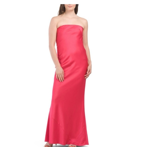LIV FOSTER Fruit Punch Strapless Satin Gown - Picture 1 of 5